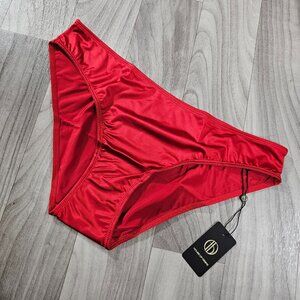 House of Desire Liquid Satin Hipster Panties, Samba Red